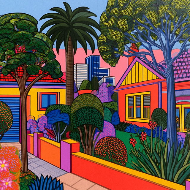 Howard Arkley style, Midjourney V8.2, render 4 of 4