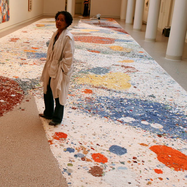 Howardena Pindell style, Midjourney V8.2, render 3 of 4