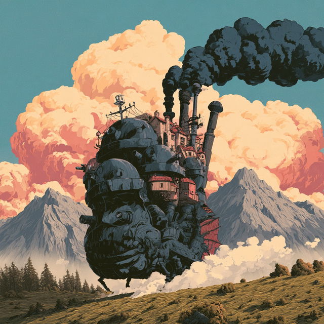 Howl's Moving Castle style, Midjourney V8.2, render 3 of 4