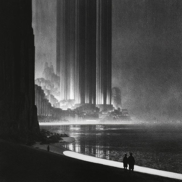 Hugh Ferriss style, Midjourney V8.2, render 4 of 4