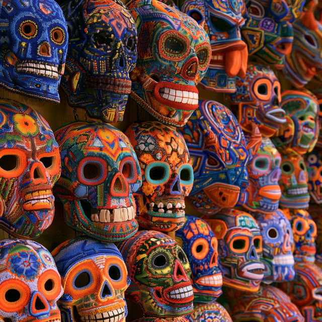 Huichol art style, Midjourney V8.2, render 4 of 4