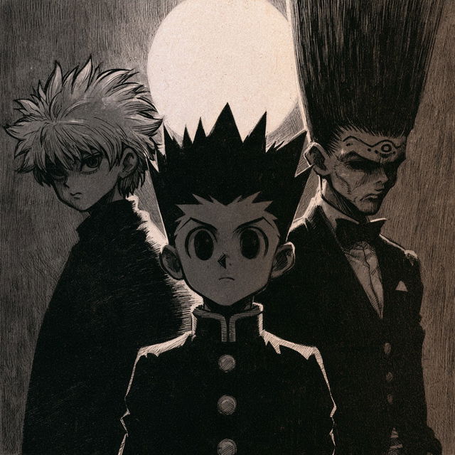 Hunter x Hunter style, Midjourney V8.2, render 1 of 4