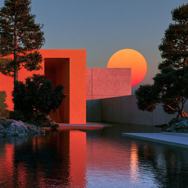 Hypermodernism style, Midjourney V8.2, render 3 of 4