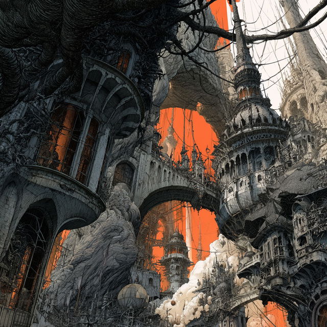 Ian Miller style, Midjourney V8.2, render 3 of 4