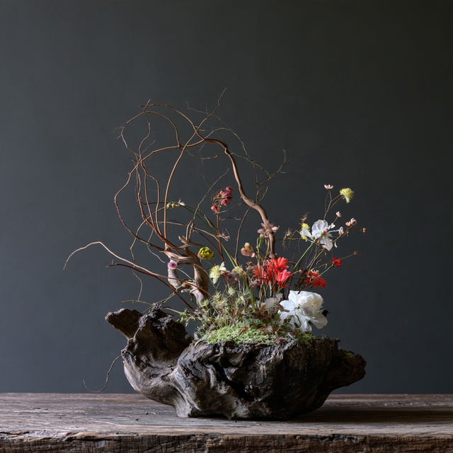 Ikebana style, Midjourney V8.2, render 4 of 4
