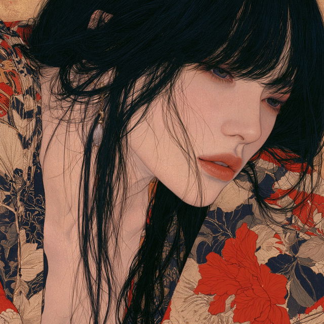 Ikenaga Yasunari style, Midjourney V8.2, render 2 of 4