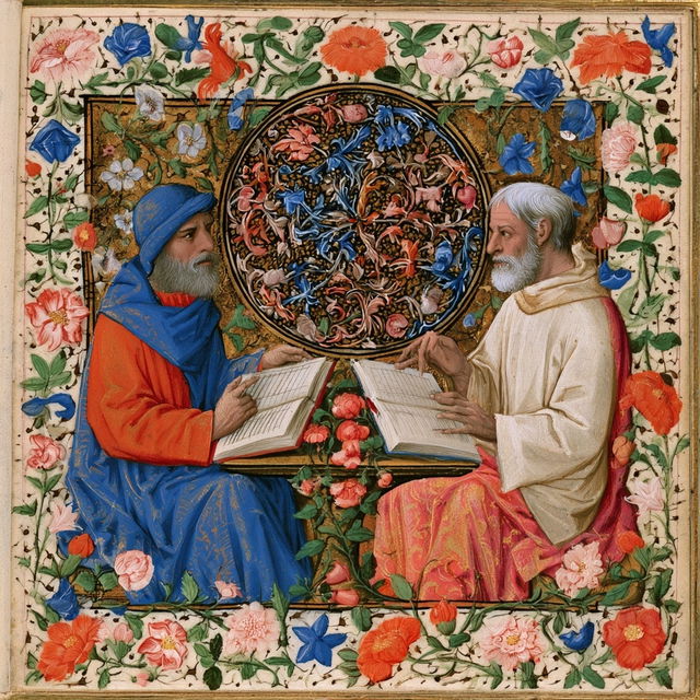 Illuminated manuscript style, Midjourney V8.2, render 2 of 4
