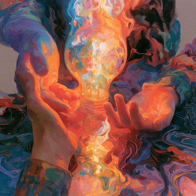 Incandescent colors style, Midjourney V8.2, render 4 of 4