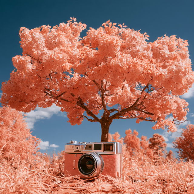 Infrared photography style, Midjourney V8.2, render 1 of 4