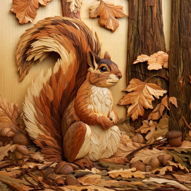 Intarsia woodworking style, Midjourney V8.2, render 4 of 4