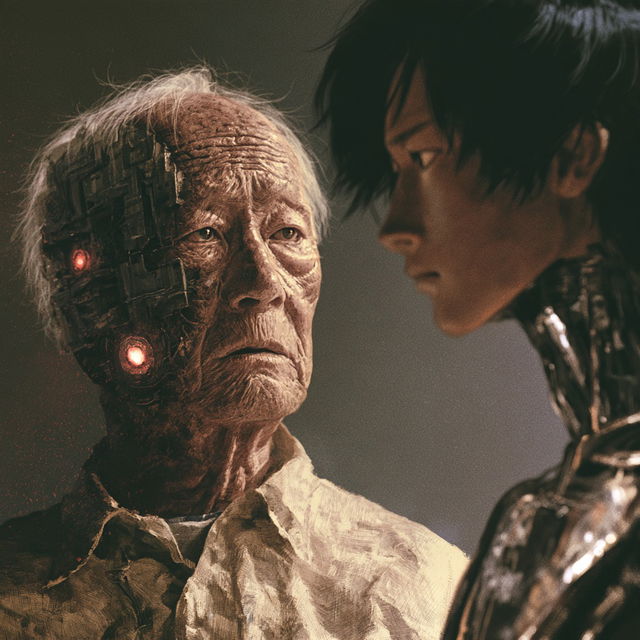 Inuyashiki style, Midjourney V8.2, render 2 of 4