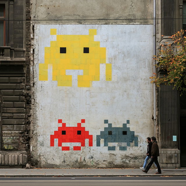 Invader style, Midjourney V8.2, render 3 of 4