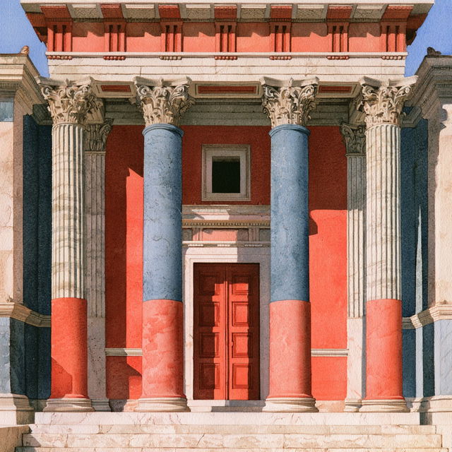 Ionian architecture style, Midjourney V8.2, render 2 of 4
