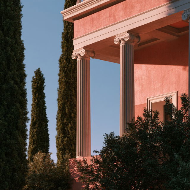 Ionian architecture style, Midjourney V8.2, render 3 of 4