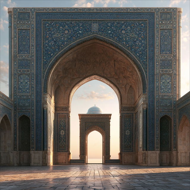 Islamic architecture style, Midjourney V8.2, render 2 of 4