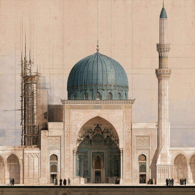 Islamic architecture style, Midjourney V8.2, render 3 of 4