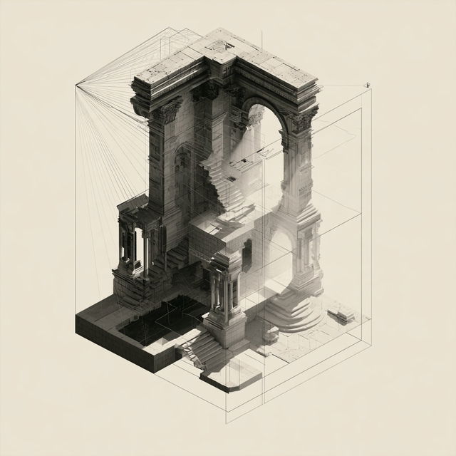 Isometric projection style, Midjourney V8.2, render 2 of 4
