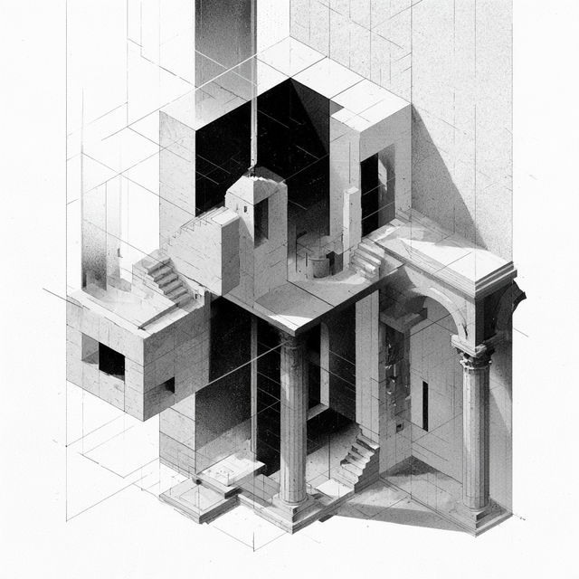 Isometric projection style, Midjourney V8.2, render 4 of 4