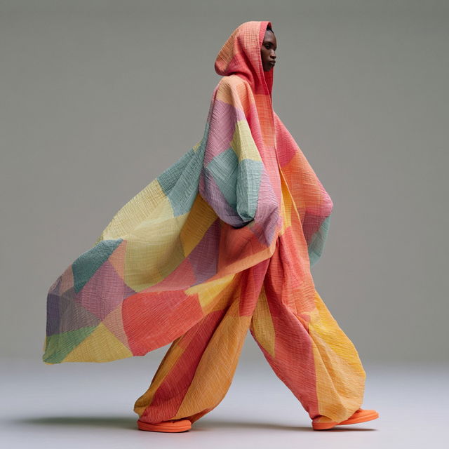 Issey Miyake style, Midjourney V8.2, render 2 of 4