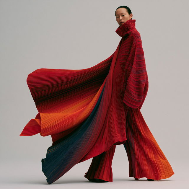 Issey Miyake style, Midjourney V8.2, render 3 of 4