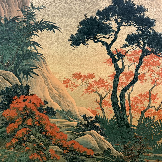 Ito Jakuchu style, Midjourney V8.2, render 4 of 4