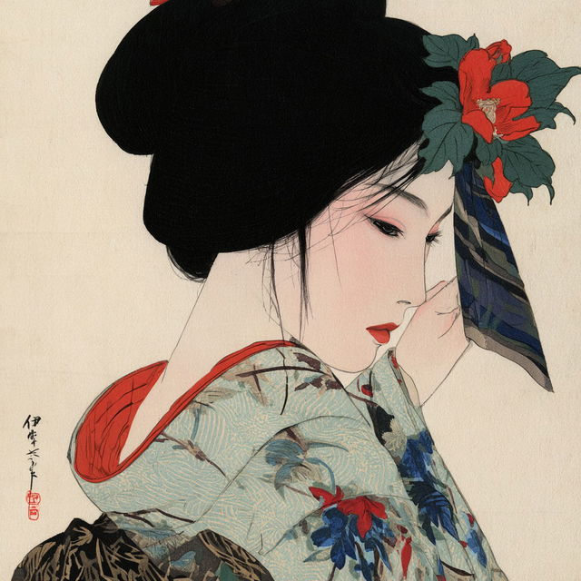 Ito Shinsui style, Midjourney V8.2, render 2 of 4