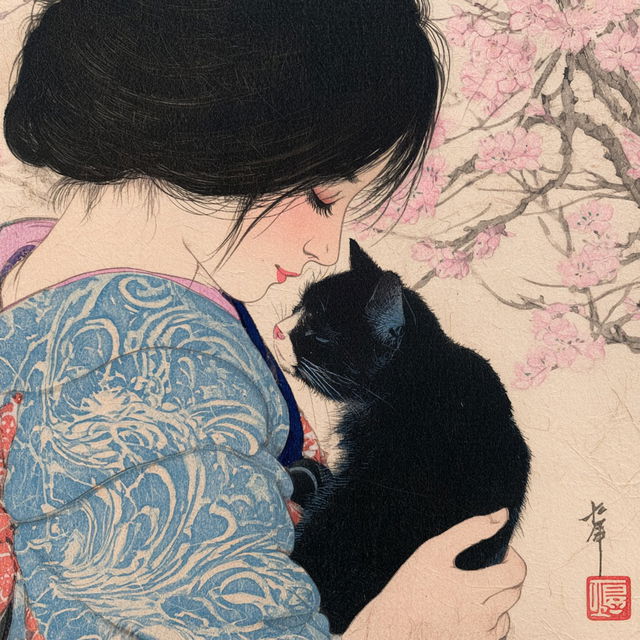Ito Shinsui style, Midjourney V8.2, render 4 of 4