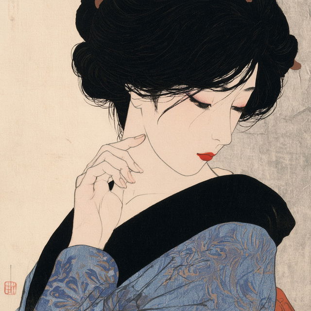 Ito Shinsui style, Midjourney V8.2, render 3 of 4