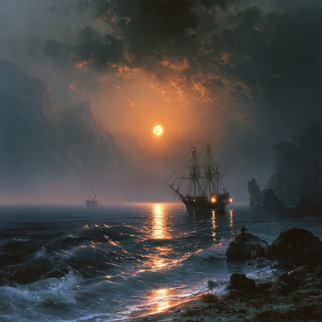 Ivan Aivazovsky style, Midjourney V8.2, render 4 of 4