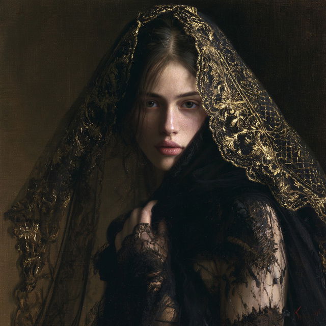 Ivan Kramskoi style, Midjourney V8.2, render 2 of 4