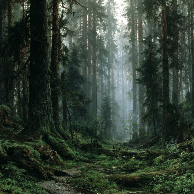 Ivan Shishkin style, Midjourney V8.2, render 4 of 4