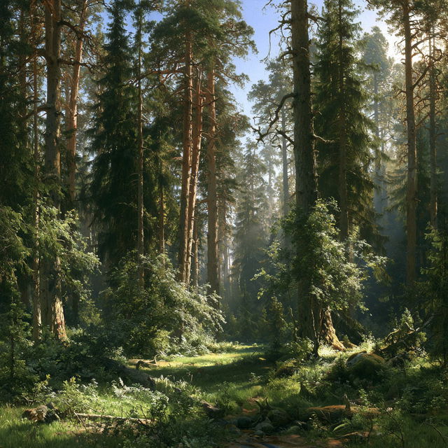 Ivan Shishkin style, Midjourney V8.2, render 3 of 4