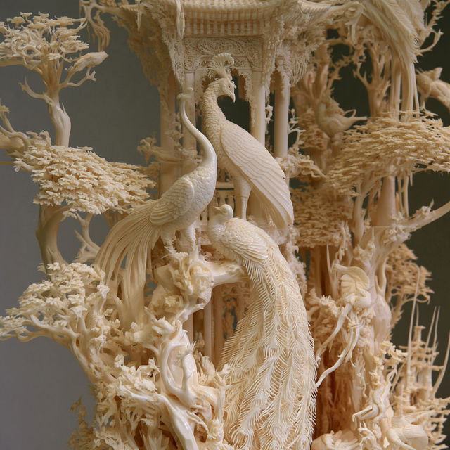 Ivory carving style, Midjourney V8.2, render 1 of 4