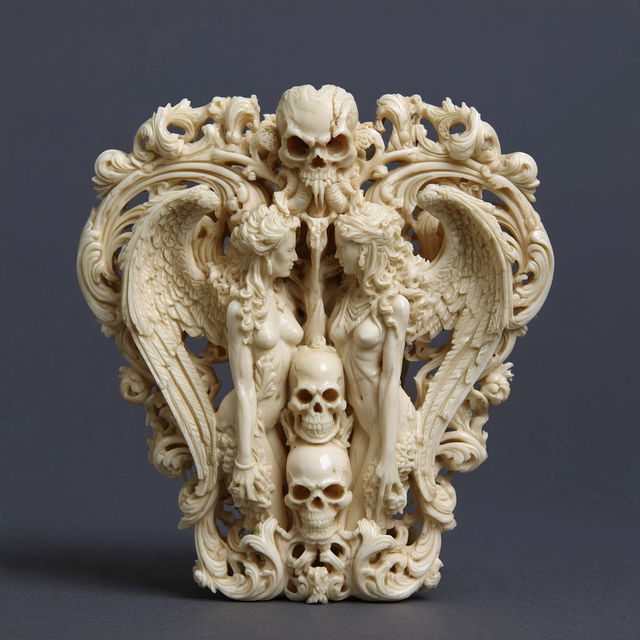Ivory carving style, Midjourney V8.2, render 3 of 4