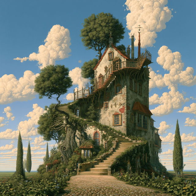 Jacek Yerka style, Midjourney V8.2, render 2 of 4