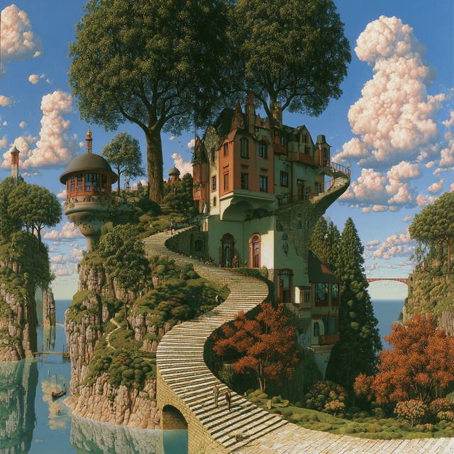 Jacek Yerka style, Midjourney V8.2, render 1 of 4