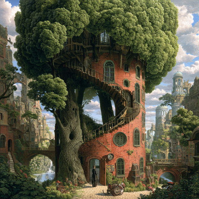 Jacek Yerka style, Midjourney V8.2, render 3 of 4