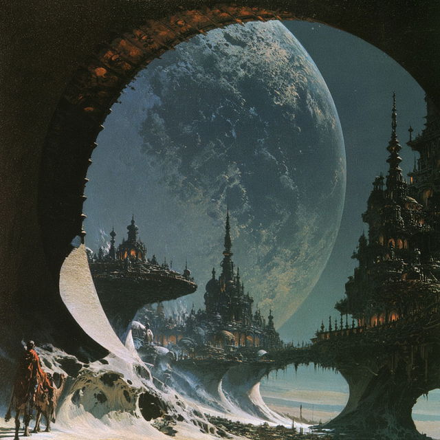 Jack Gaughan style, Midjourney V8.2, render 1 of 4