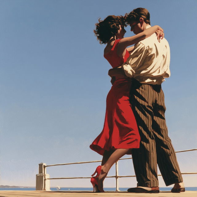 Jack Vettriano style, Midjourney V8.2, render 2 of 4