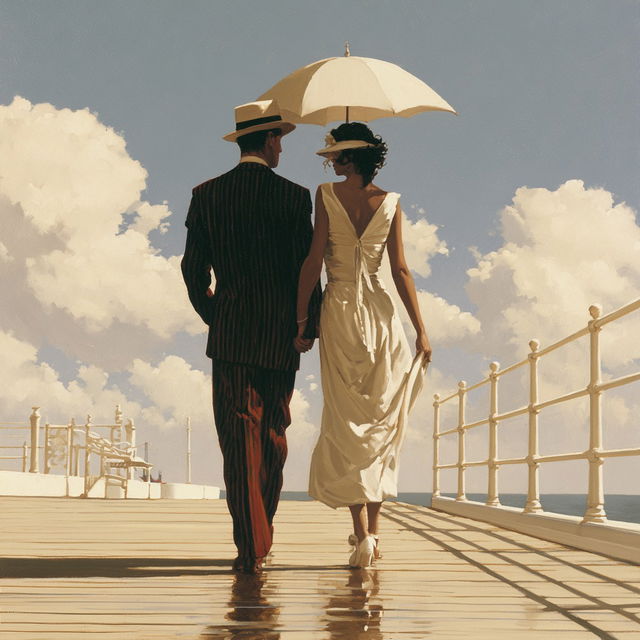 Jack Vettriano style, Midjourney V8.2, render 1 of 4
