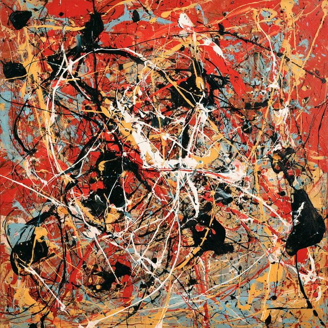 Jackson Pollock style, Midjourney V8.2, render 4 of 4