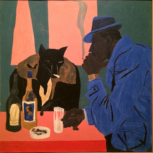 Jacob Lawrence style, Midjourney V8.2, render 4 of 4