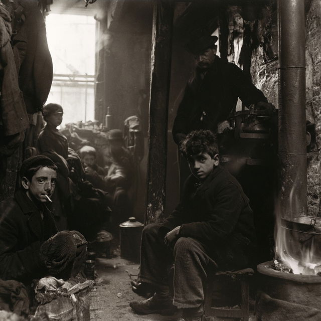 Jacob Riis style, Midjourney V8.2, render 4 of 4