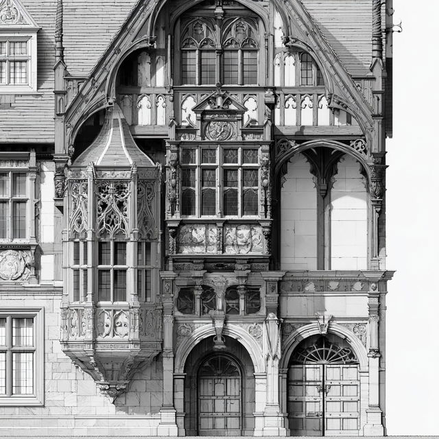 Jacobean architecture style, Midjourney V8.2, render 2 of 4