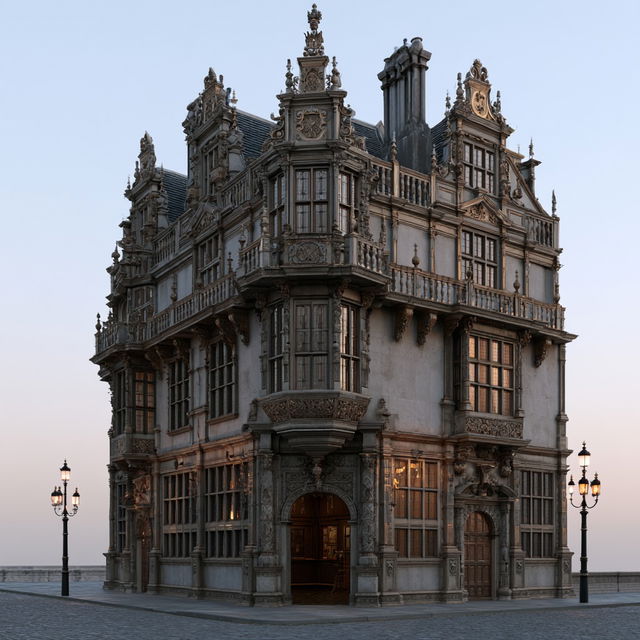 Jacobean architecture style, Midjourney V8.2, render 4 of 4