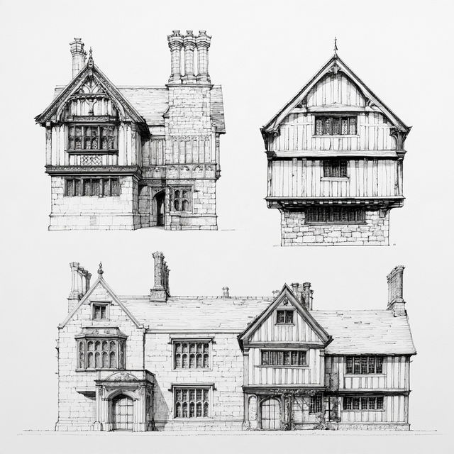 Jacobean architecture style, Midjourney V8.2, render 3 of 4