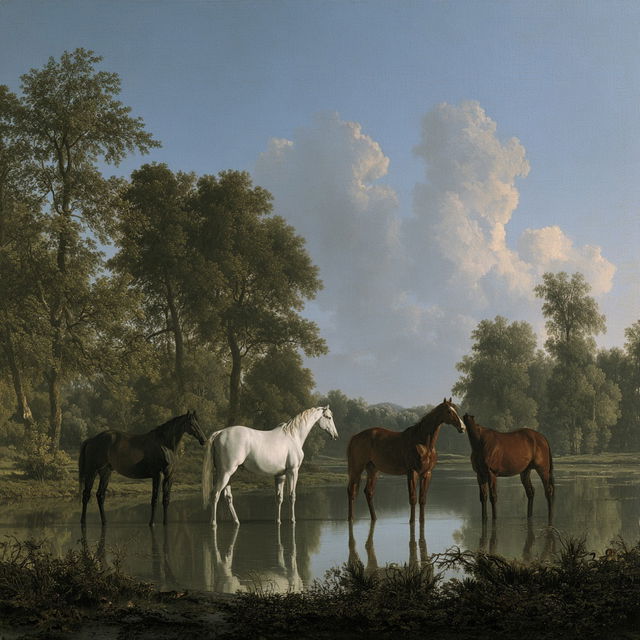 Jacques-Laurent Agasse style, Midjourney V8.2, render 3 of 4