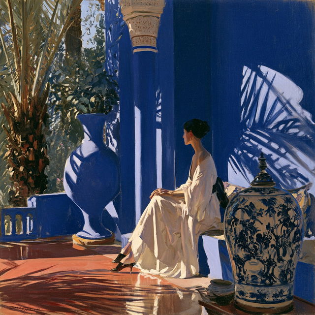 Jacques Majorelle style, Midjourney V8.2, render 1 of 4