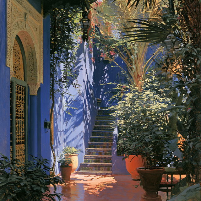 Jacques Majorelle style, Midjourney V8.2, render 4 of 4