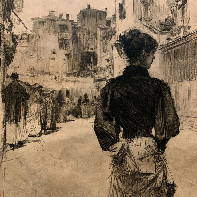 James Abbott McNeill Whistler style, Midjourney V8.2, render 3 of 4